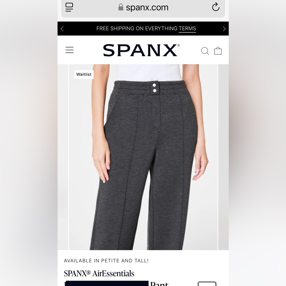 SPANX® AirEssentials Brushed Straight Leg Pant, Large, Heather Grey